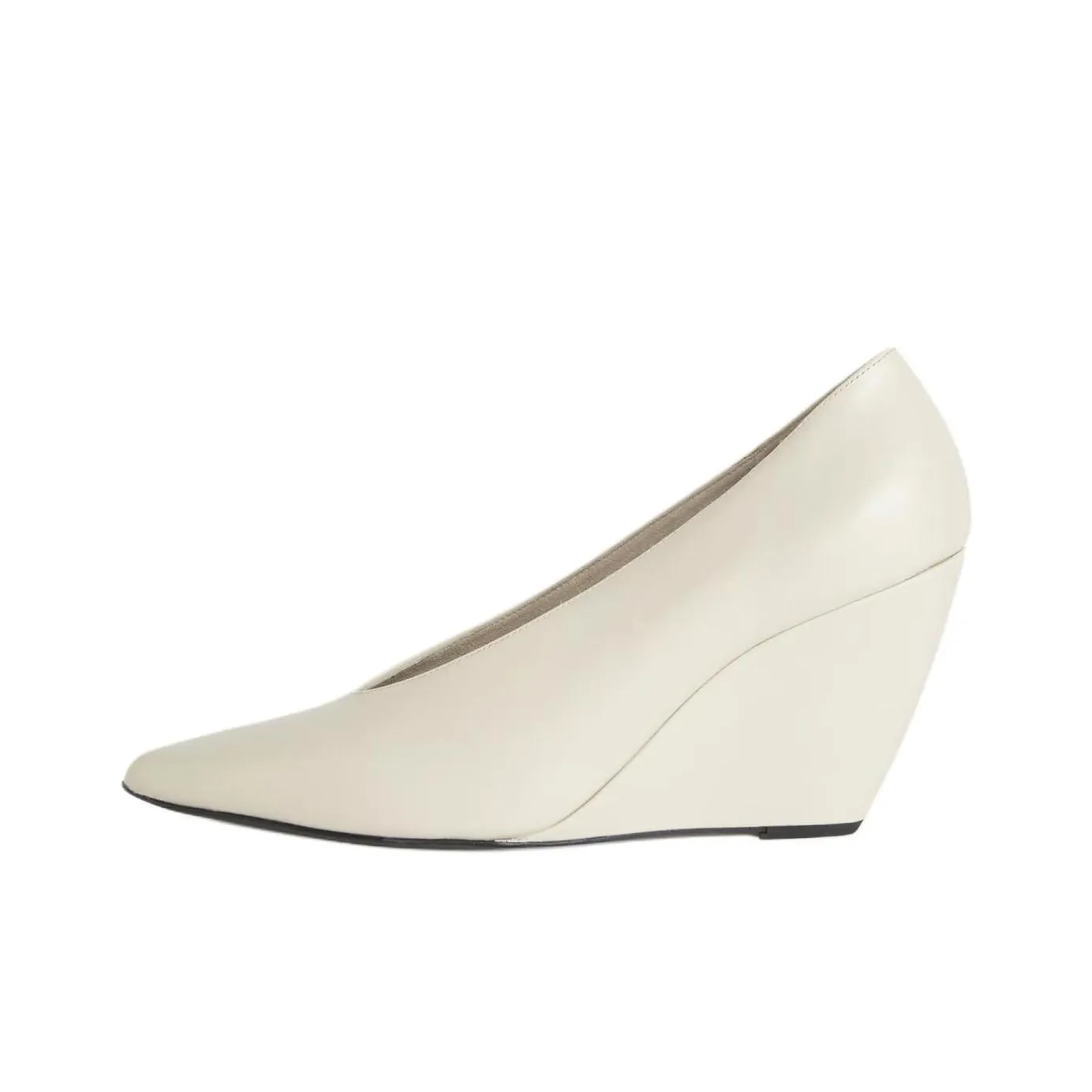 Loro Piana Viola Wedge Heel High Heels 8cm Women's White