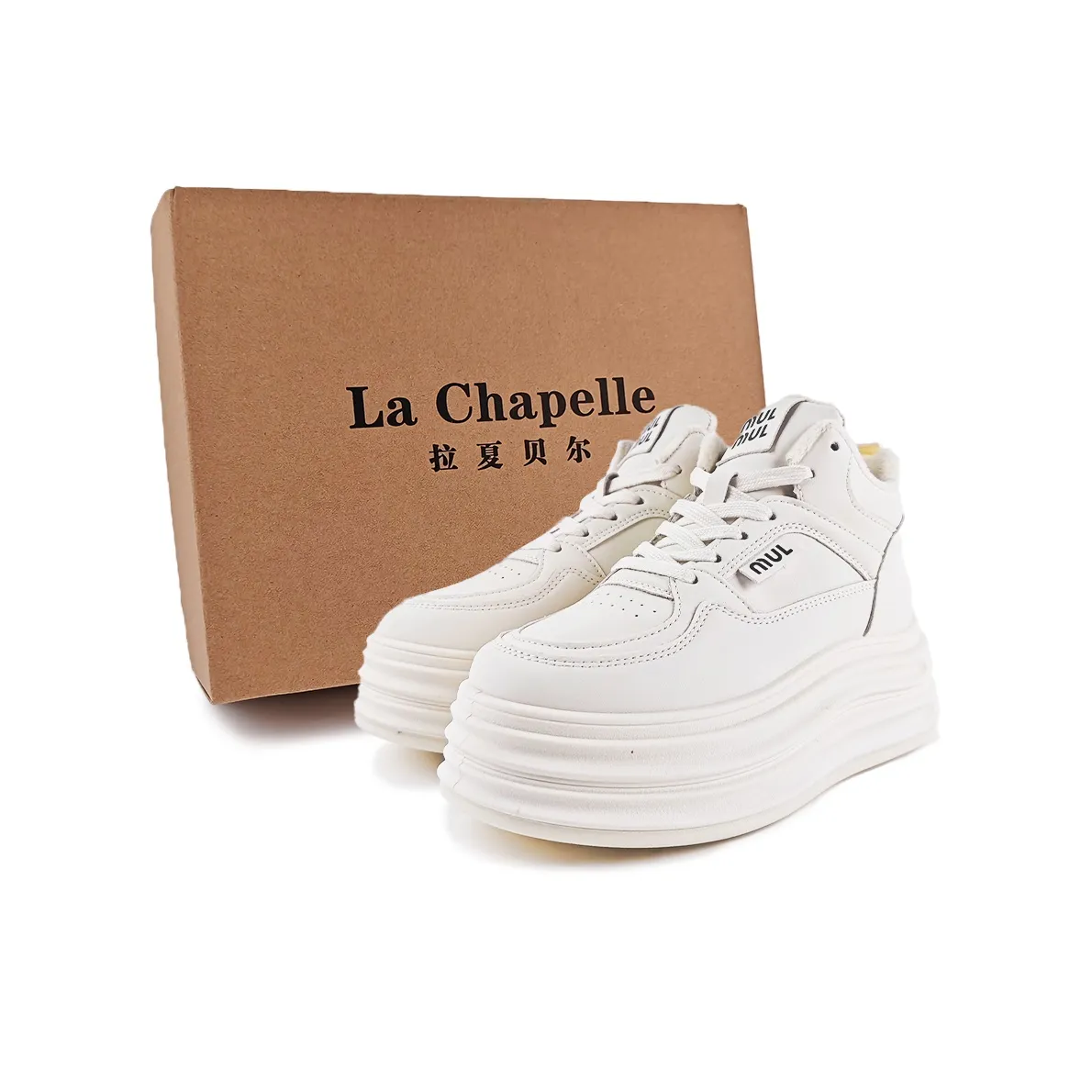 La Chapelle Skateboard Shoes BDS Women's High Top Ecru