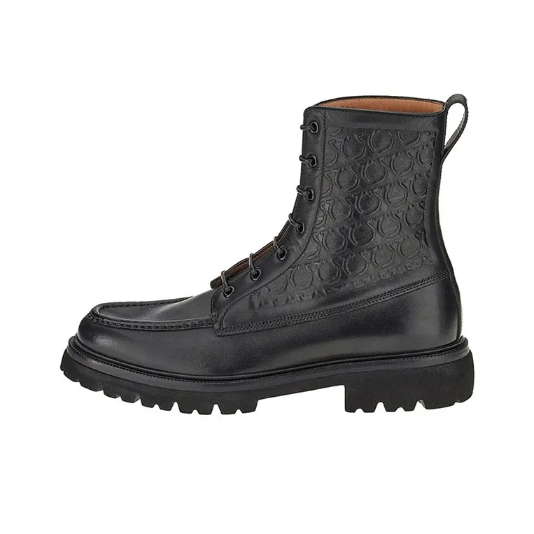 FERRAGAMO GANCINI Short Martin Boot Men's Black