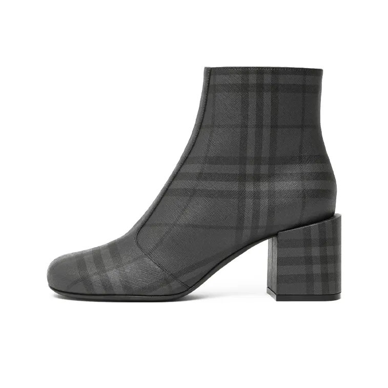 Burberry Vintage Ankle Boots Women's Black Gray