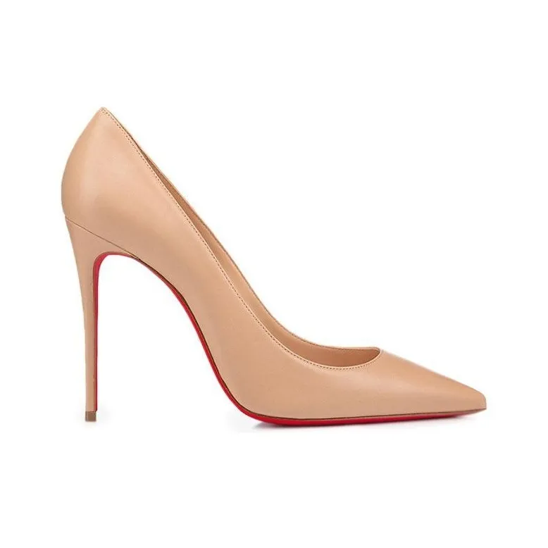 Christian Louboutin Kate 100mm Pump Nude Nappa Leather Women's