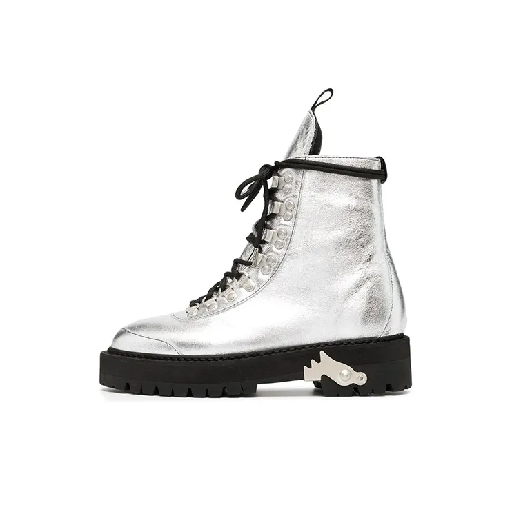 OFF-WHITE Ankle Boots Women's Silver White
