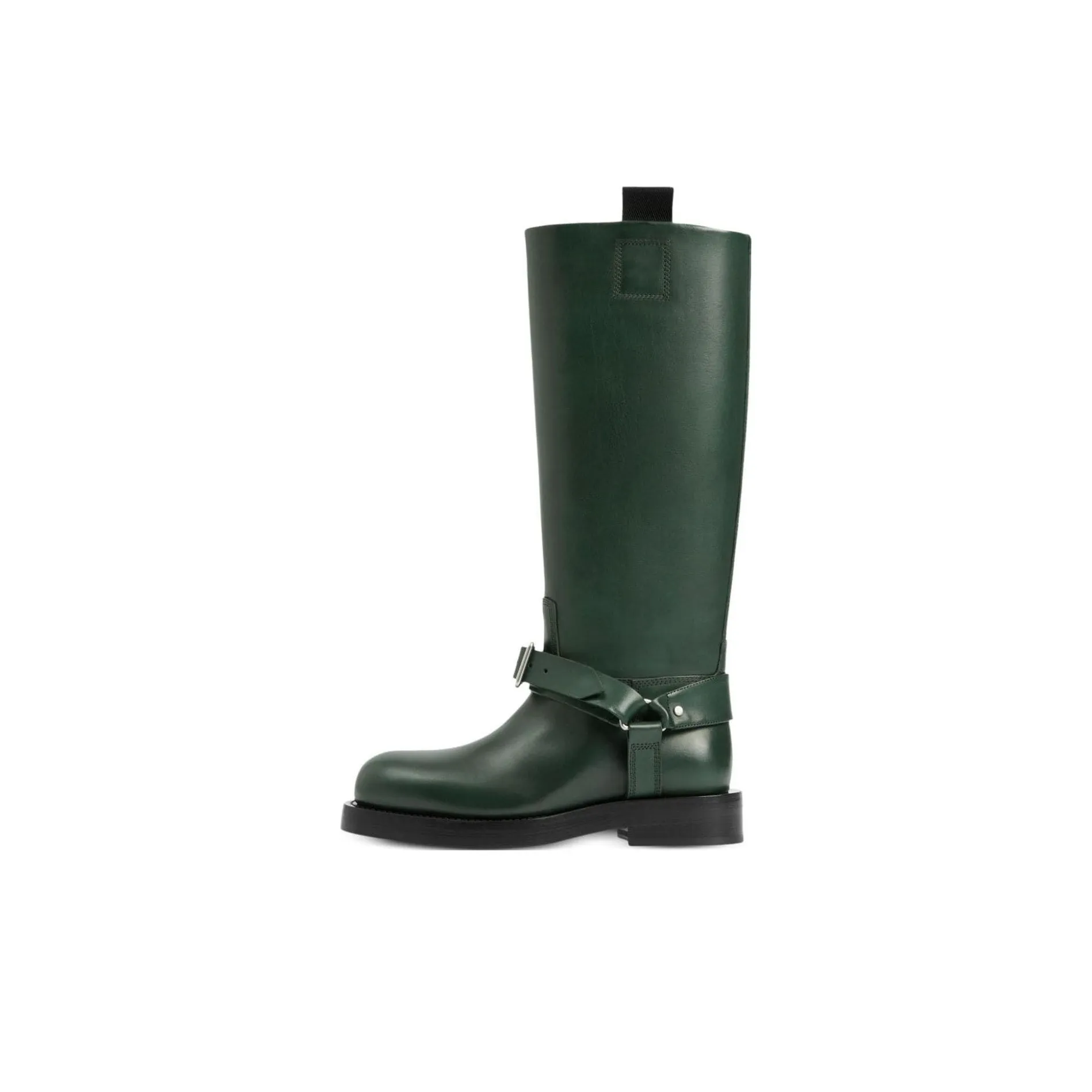 Burberry Saddle Knee-high Leather Boots Women's