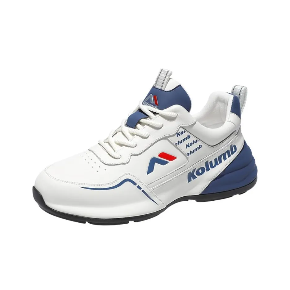 KOLUMB Антискользящий и Износостойкий Увеличивающий Высоту Низкий Топ Кэжуал Мужской Белый Синий