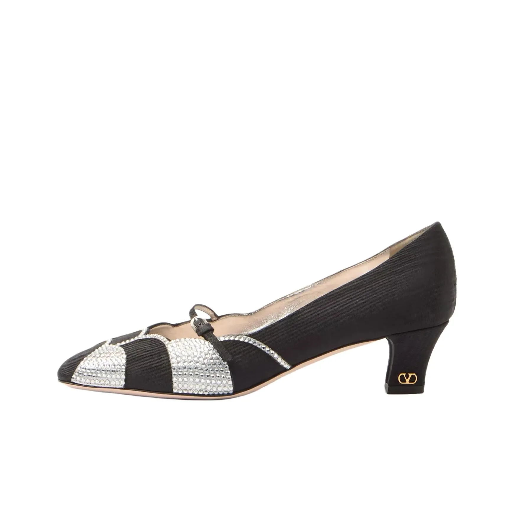 Valentino BOWOW Block Heel High Heels 4.5cm Women's Black