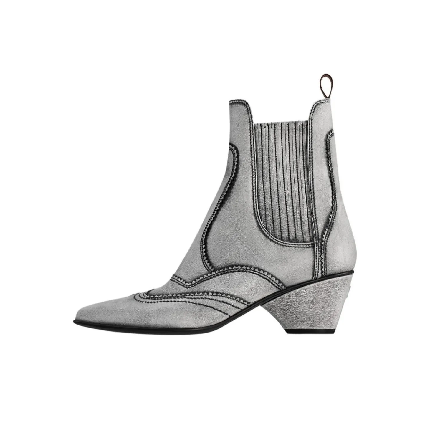 LOUIS VUITTON Trinity Ankle Length Chelsea Boots 5cm Women's Silver