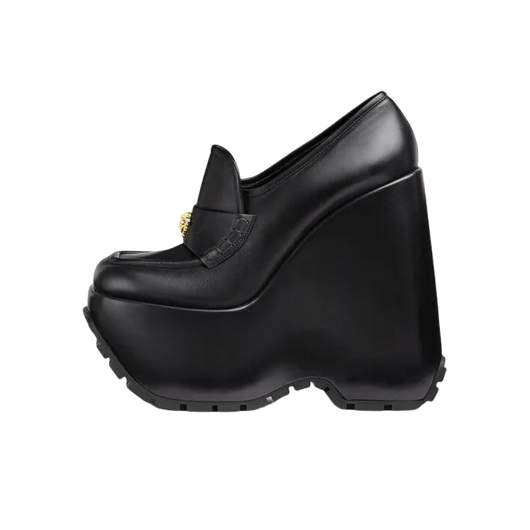 VERSACE Medusa Platform Loafers Black Women's