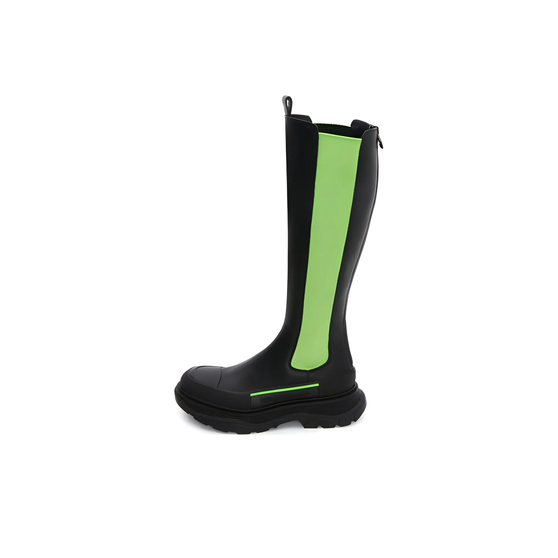 Alexander McQueen Tread Slick Knee high Boots Women's Black Green