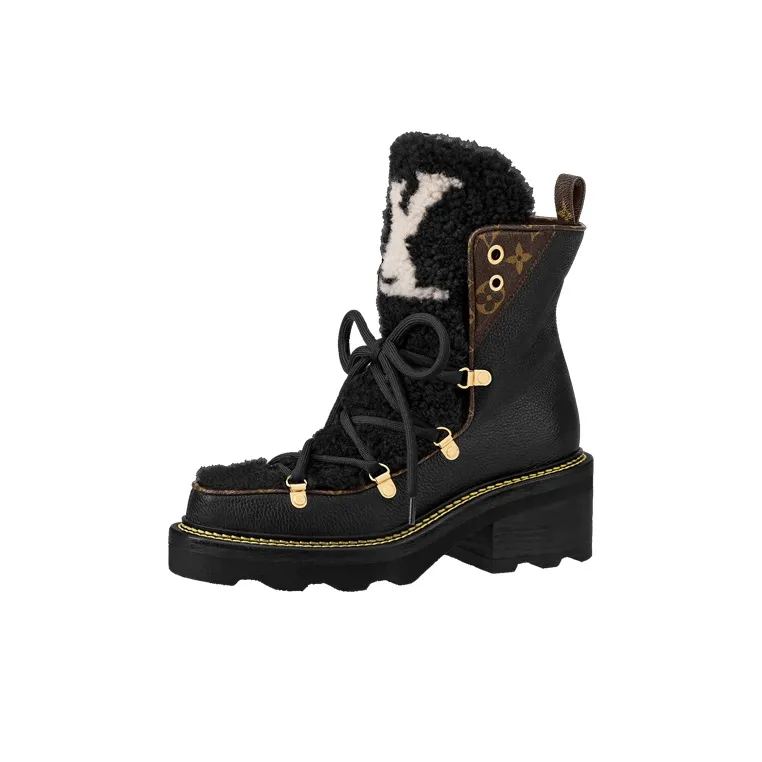 LOUIS VUITTON Beaubourg Ankle Boots Women's Black
