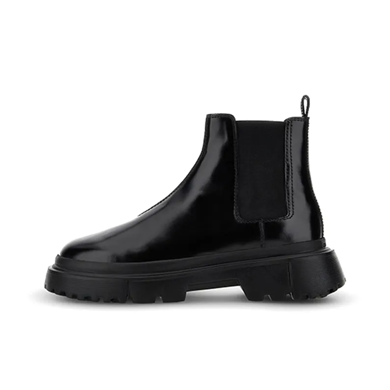 HOGAN Chelsea Round-toe Leather Boots