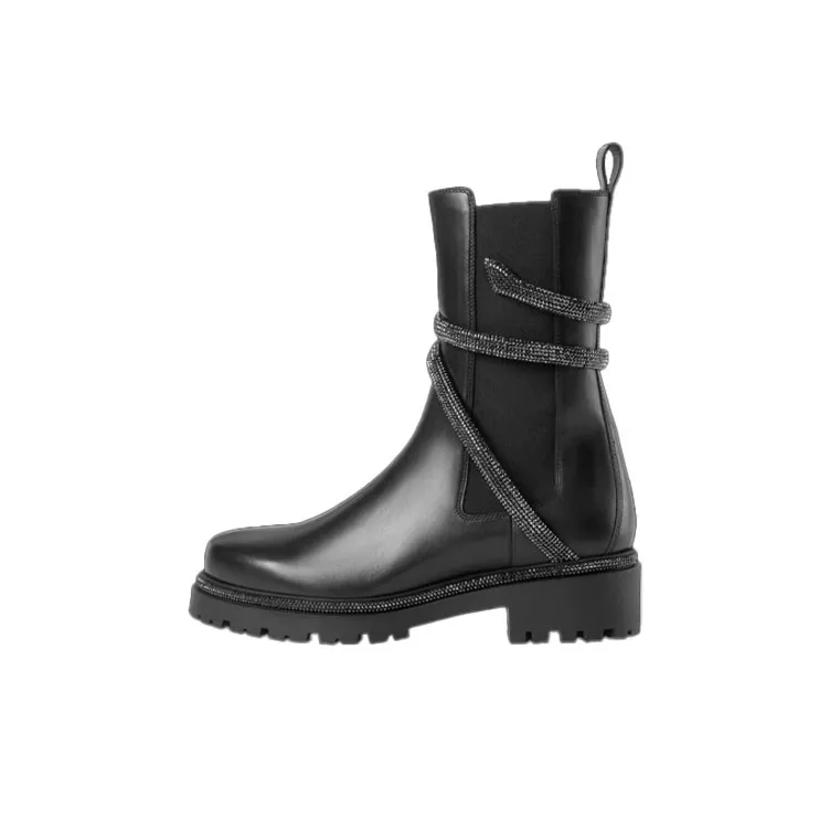 René Caovilla Cleo Crystal embellished Leather Boots