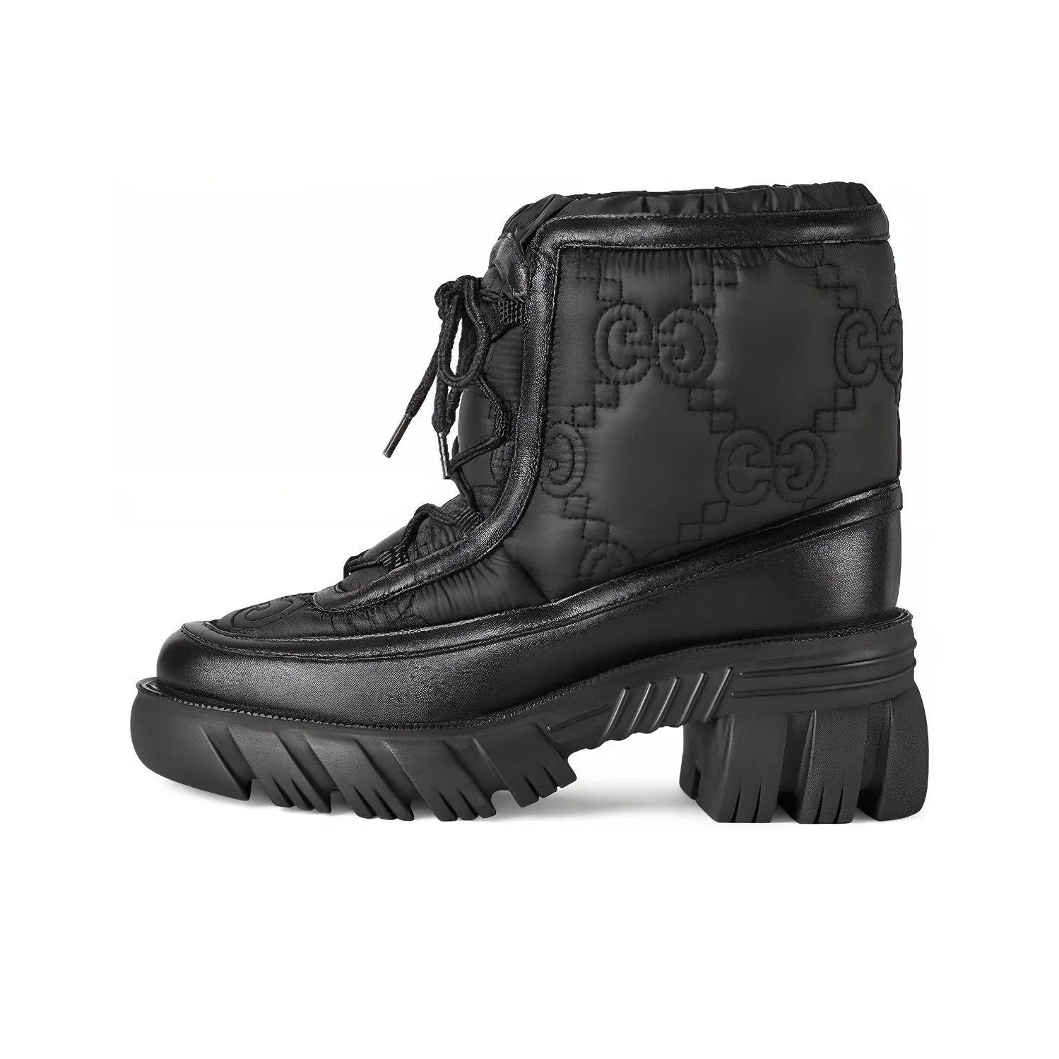 GUCCI GG Abrasion Resistant Short Outdoor Boots 6cm Women's Black