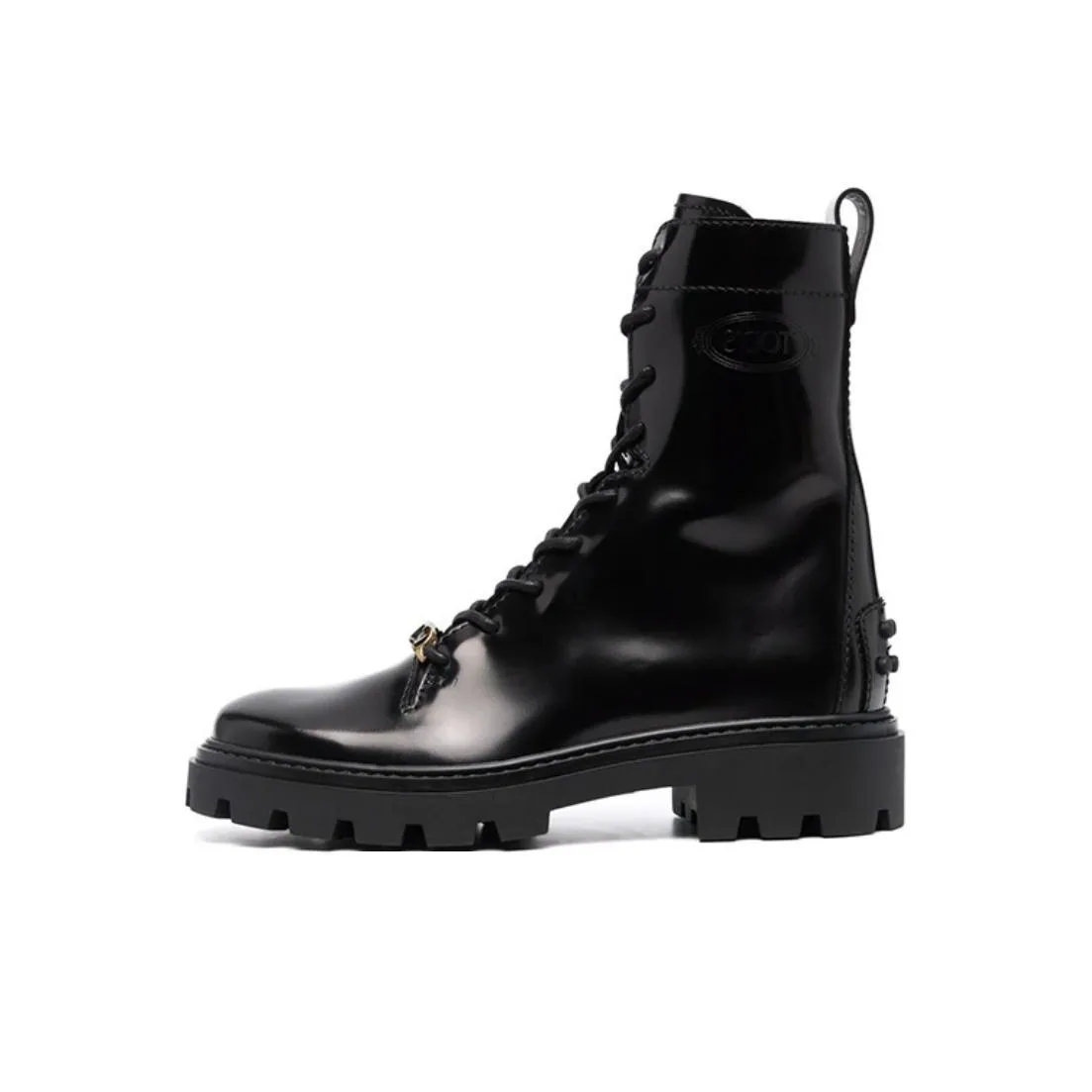 TOD'S Logo Plaque Combat Boots Women's