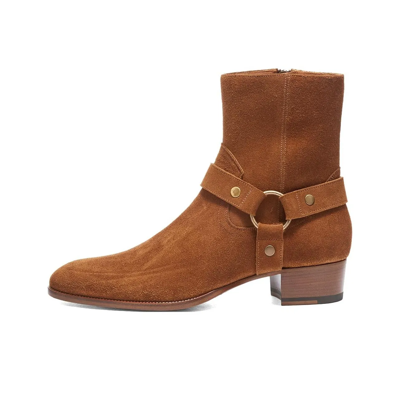 SAINT LAURENT Wyatt Harness Ankle Boots