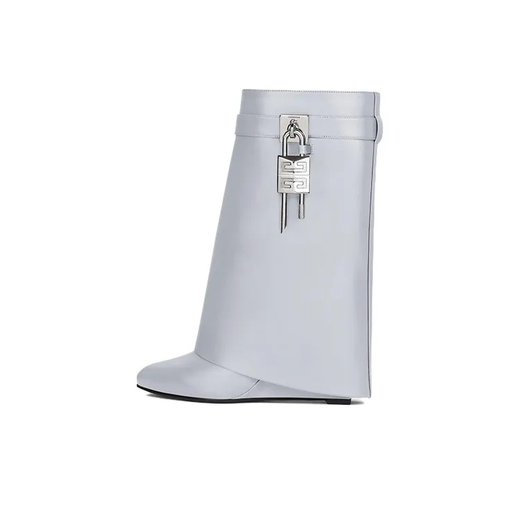 Givenchy Shark Lock Fashion Ankle Boots 9cm Women's Gray