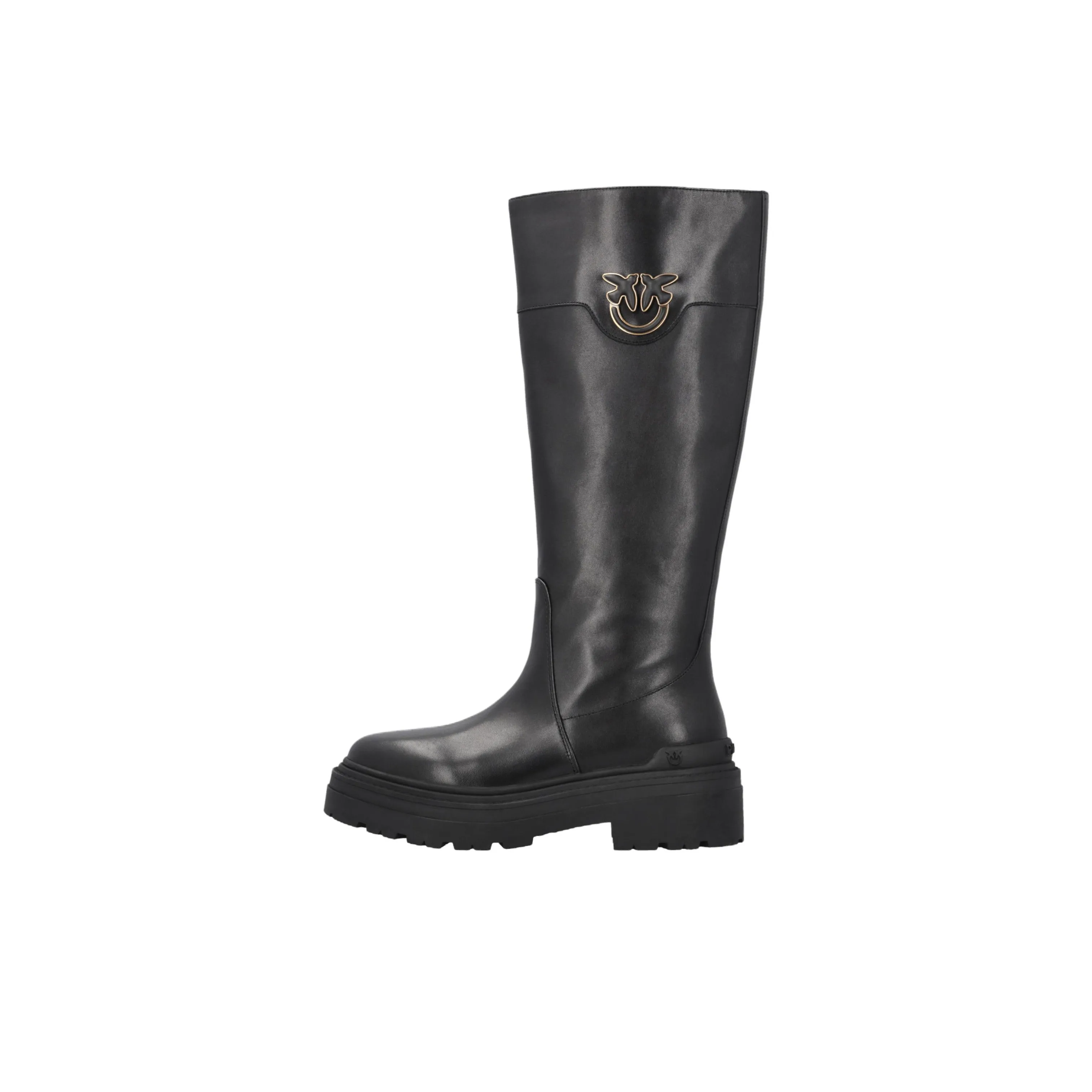 PINKO Love Birds series Женские высокие сапоги на колено черные