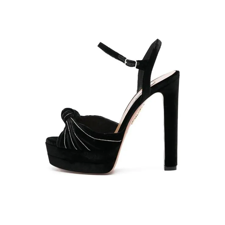 AQUAZZURA Atelier Plateau 130mm Velvet Pumps