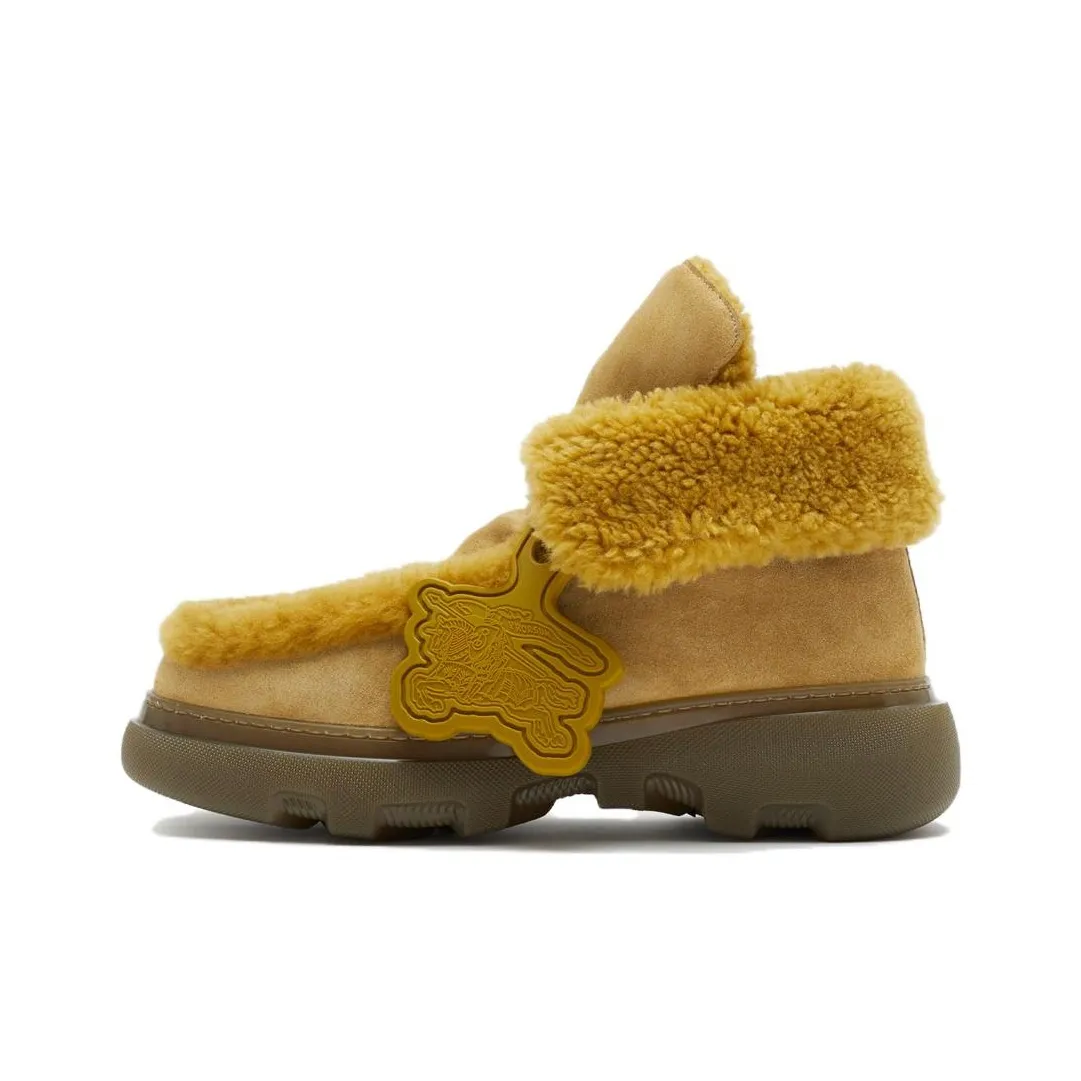 Burberry Creeper Shearling-trim Suede Boots