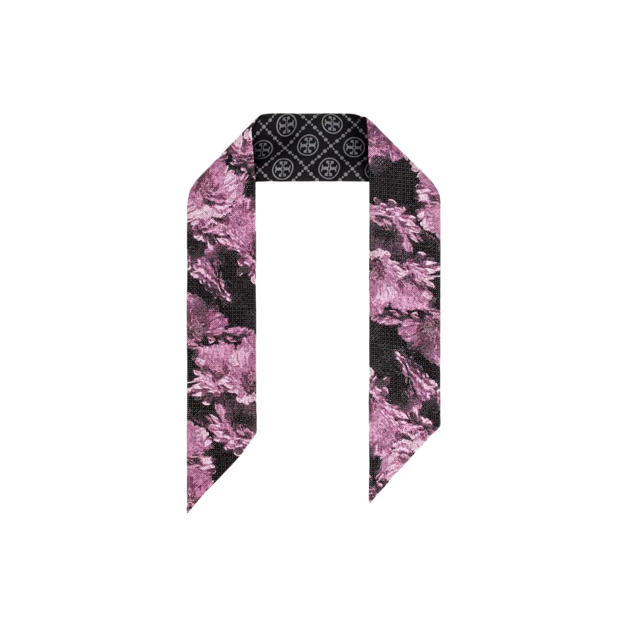 TORY BURCH Pixel Flower Reversible Ribbon Tie