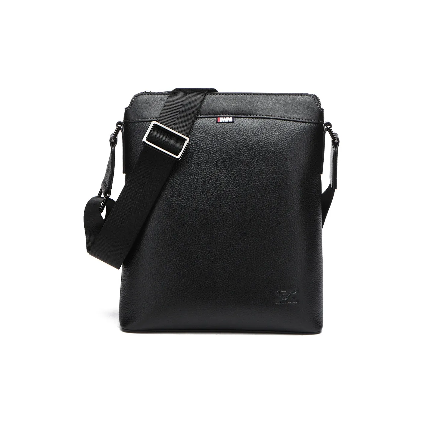 SEPTWOLVES Top Grain Cow Leather Lightweight Business Shoulder Bag Crossbody Bag Men's Black