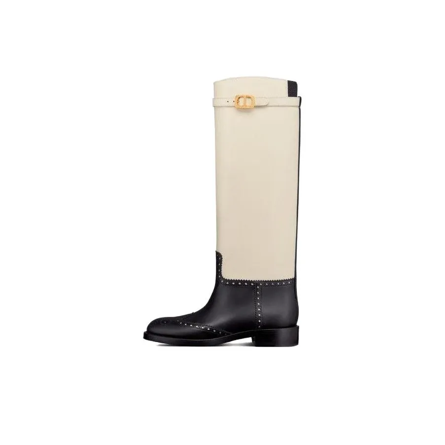 DIOR Empreinte Knee high Boots Women's Black White