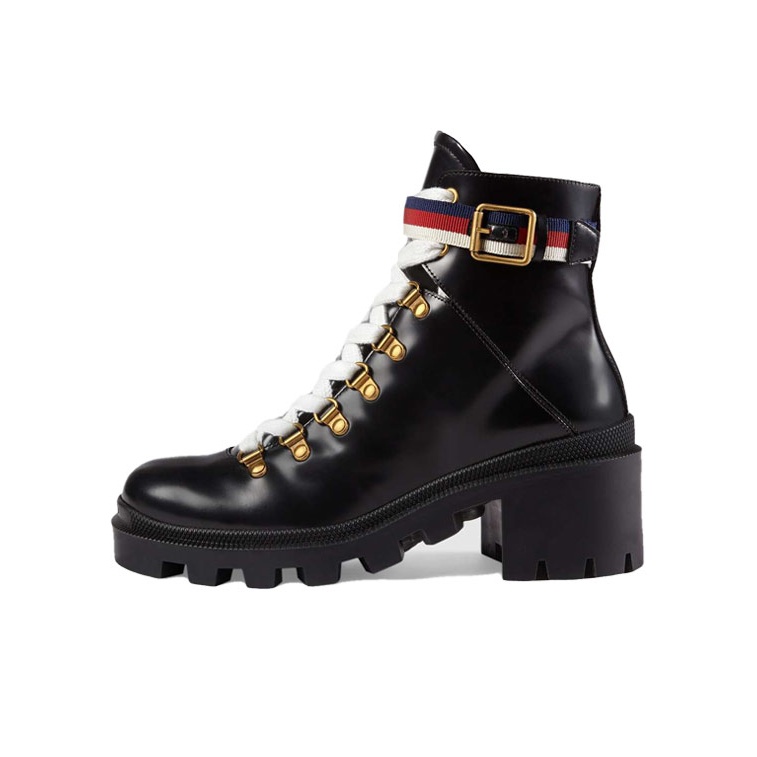 Gucci leather combat boot online