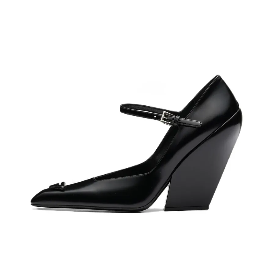 PRADA Brushed Leather Pumps 'Black' Women's