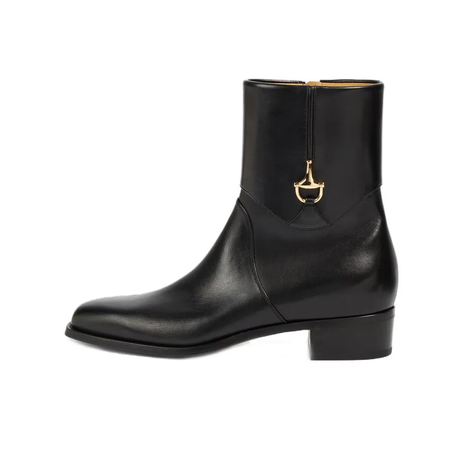 GUCCI Ankle bone Boots Men Black