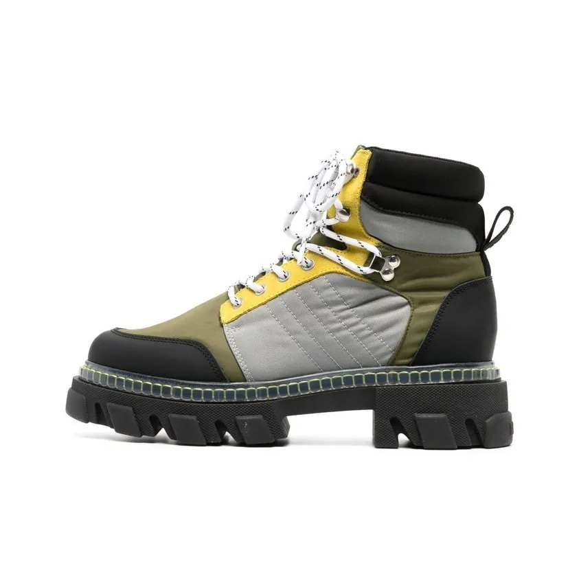 GANNI Ankle Boots Women's Gray Black Yellow