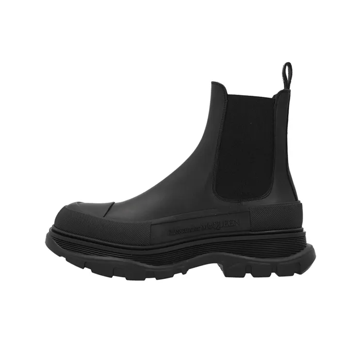 Alexander McQueen Leather Chunky Chelsea Boots 'Black'