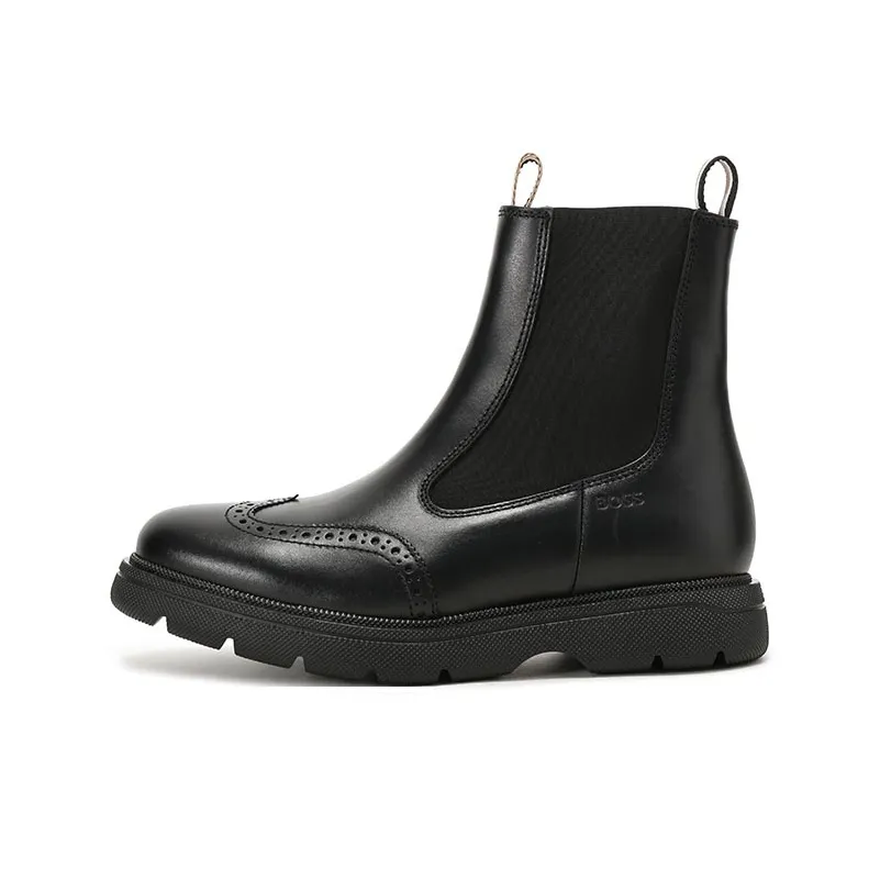 BOSS Panelled Leather Ankle Boots