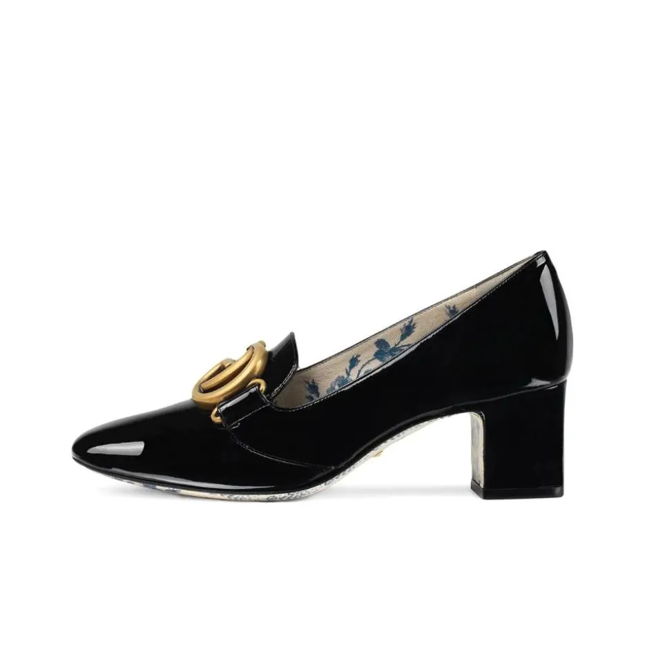 GUCCI Block Heel High Heels 5cm Women's Black