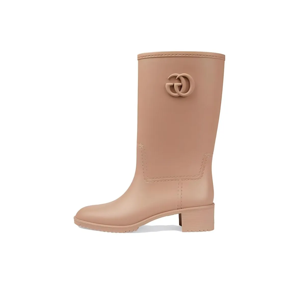 GUCCI Женские высокие сапоги на колено светло-коричневые