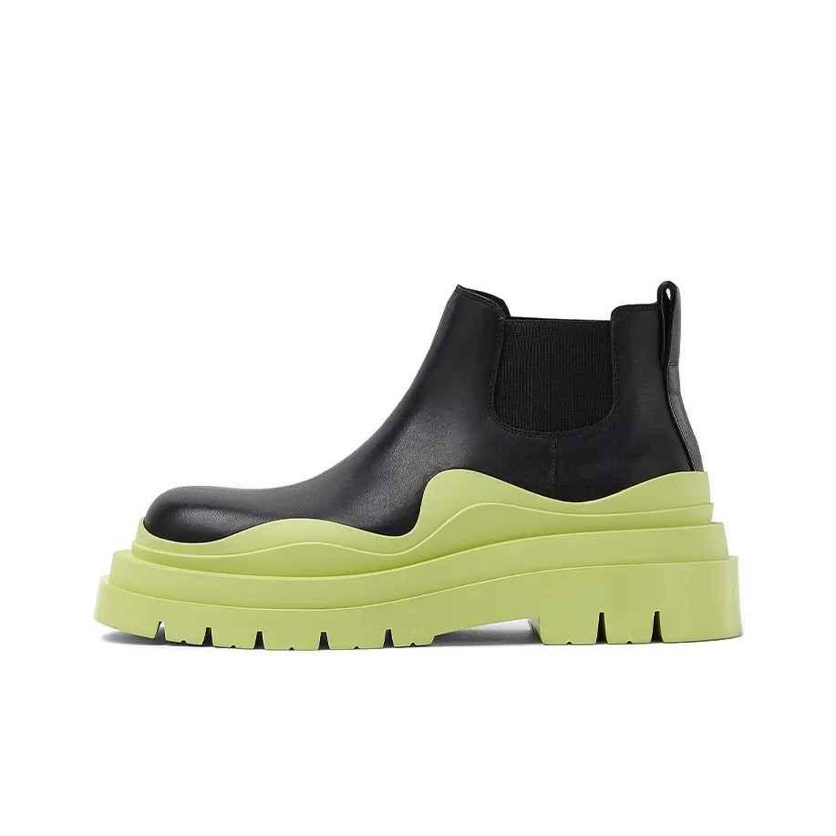 Bottega Veneta Tire Chelsea Short Chelsea Boots Women's Avocado Green