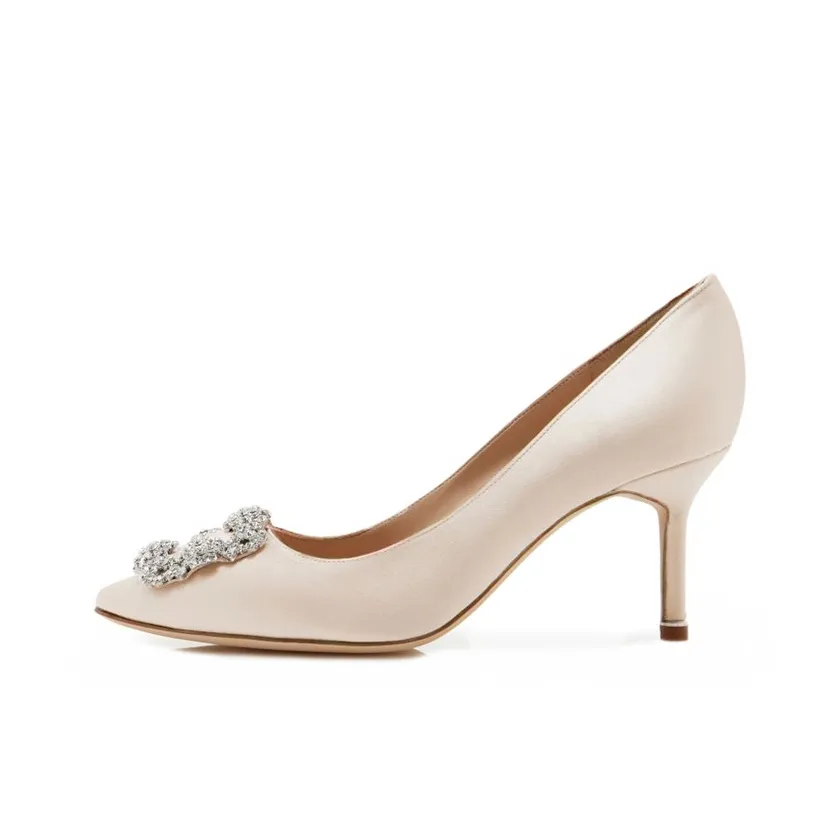 MANOLO BLAHNIK Hangisi Slim Heel High Heels 7cm Women's Light Pink