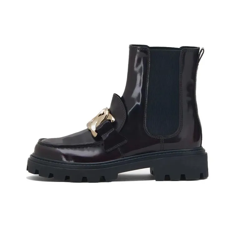 TOD'S Short Chelsea Boots Women's Burgundy