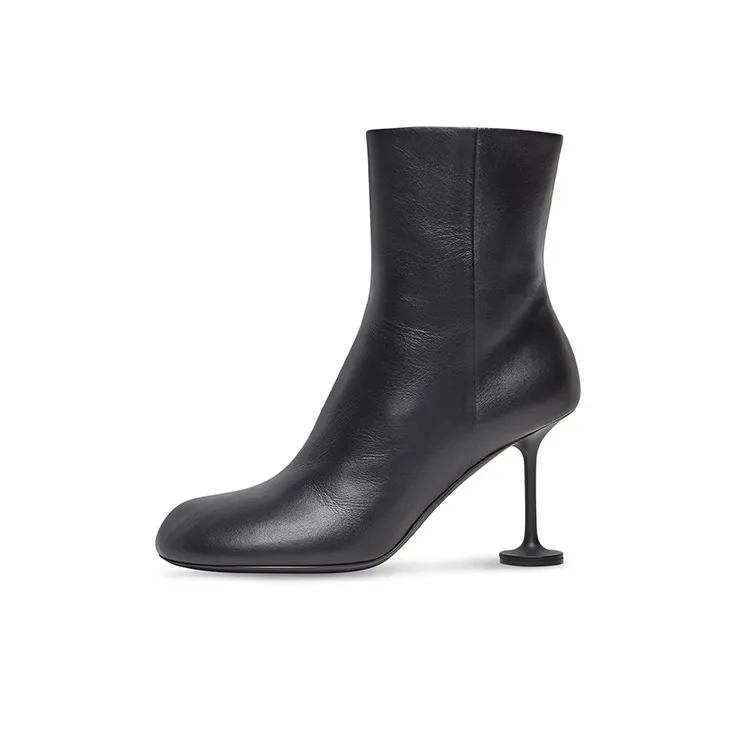 Balenciaga Lady 90mm Ankle Boots 'Black Leather' Women's