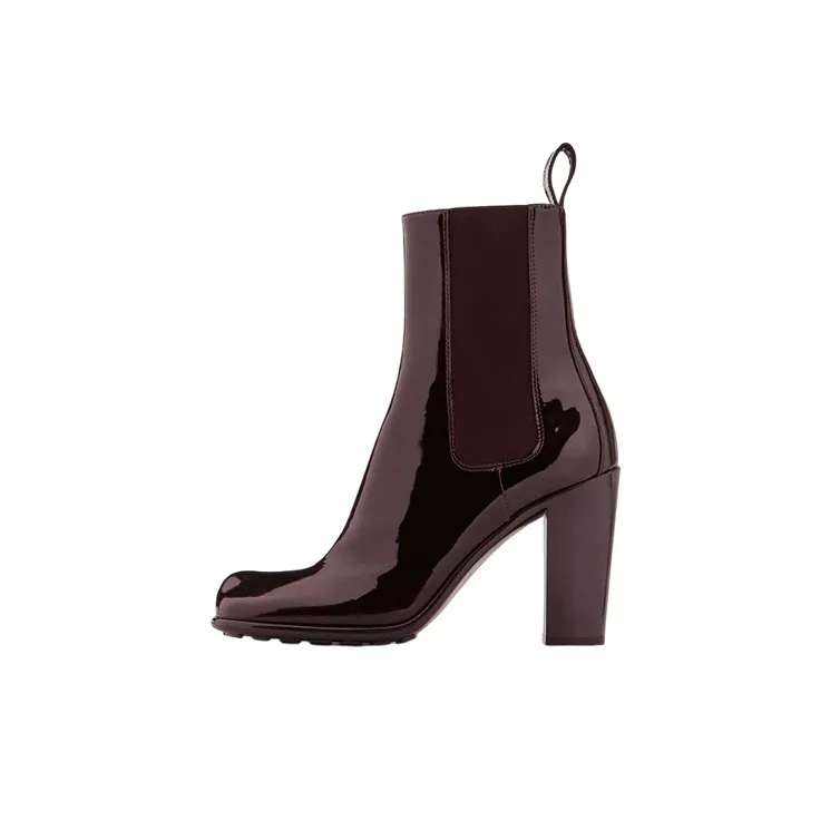 Bottega Veneta Chelsea Boots Women's Red Brown