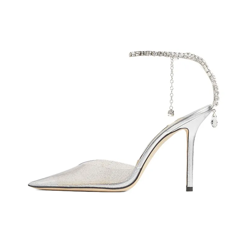 Jimmy Choo Saeda High Heels 10cm Women's Silver