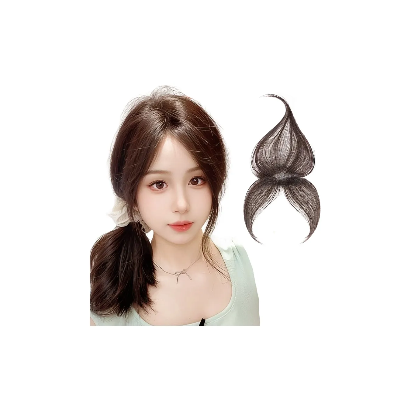 YUNQING Комбинированные накладки для волос Your Bangs мокко человеческие волосы короткие прямые