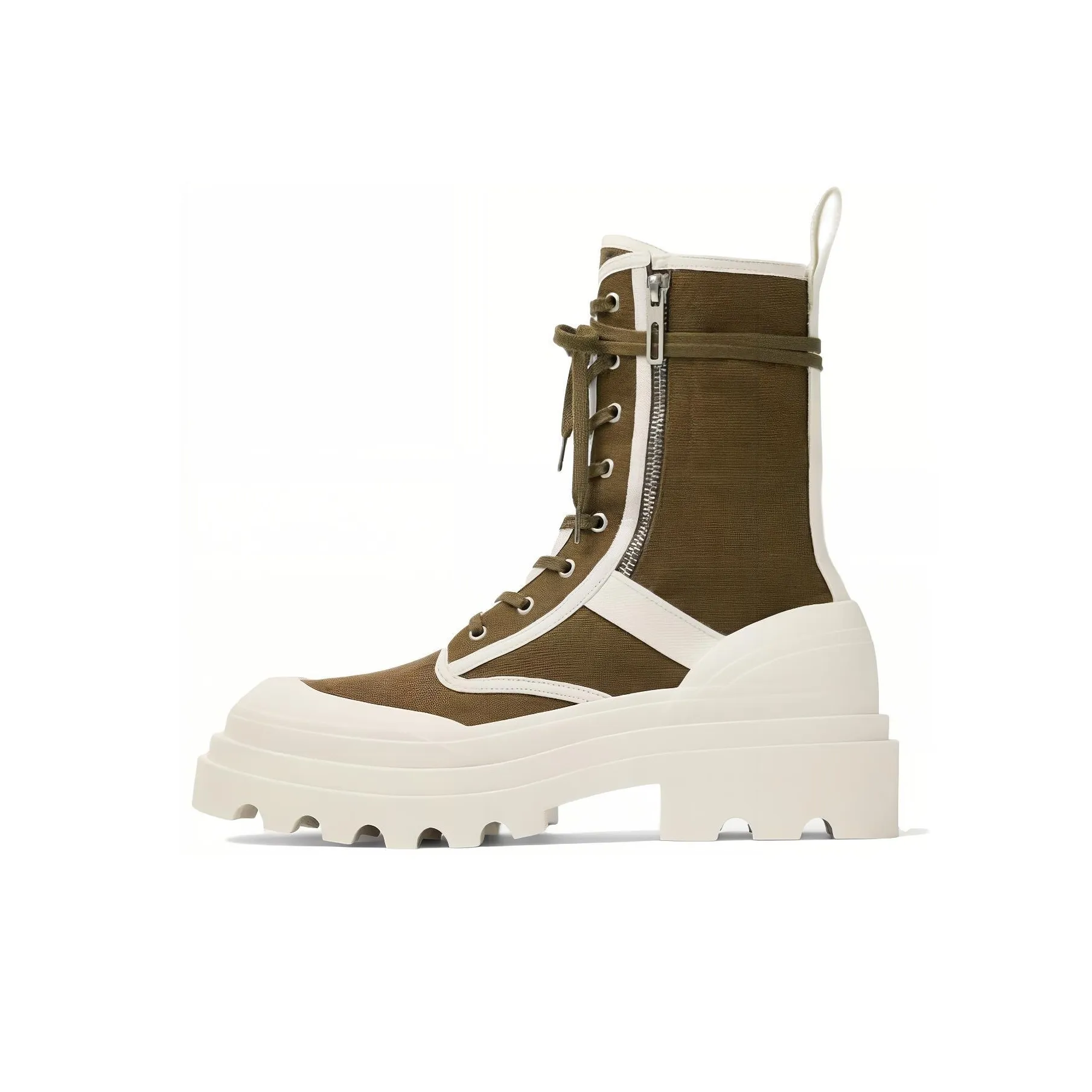 Bottega Veneta Lace Up Boots Green White