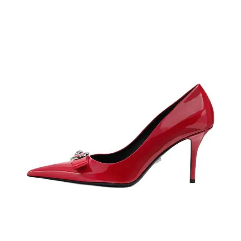 VERSACE Medusa '95 Gianni Slim Heel High Heels 8.5cm Women's Red