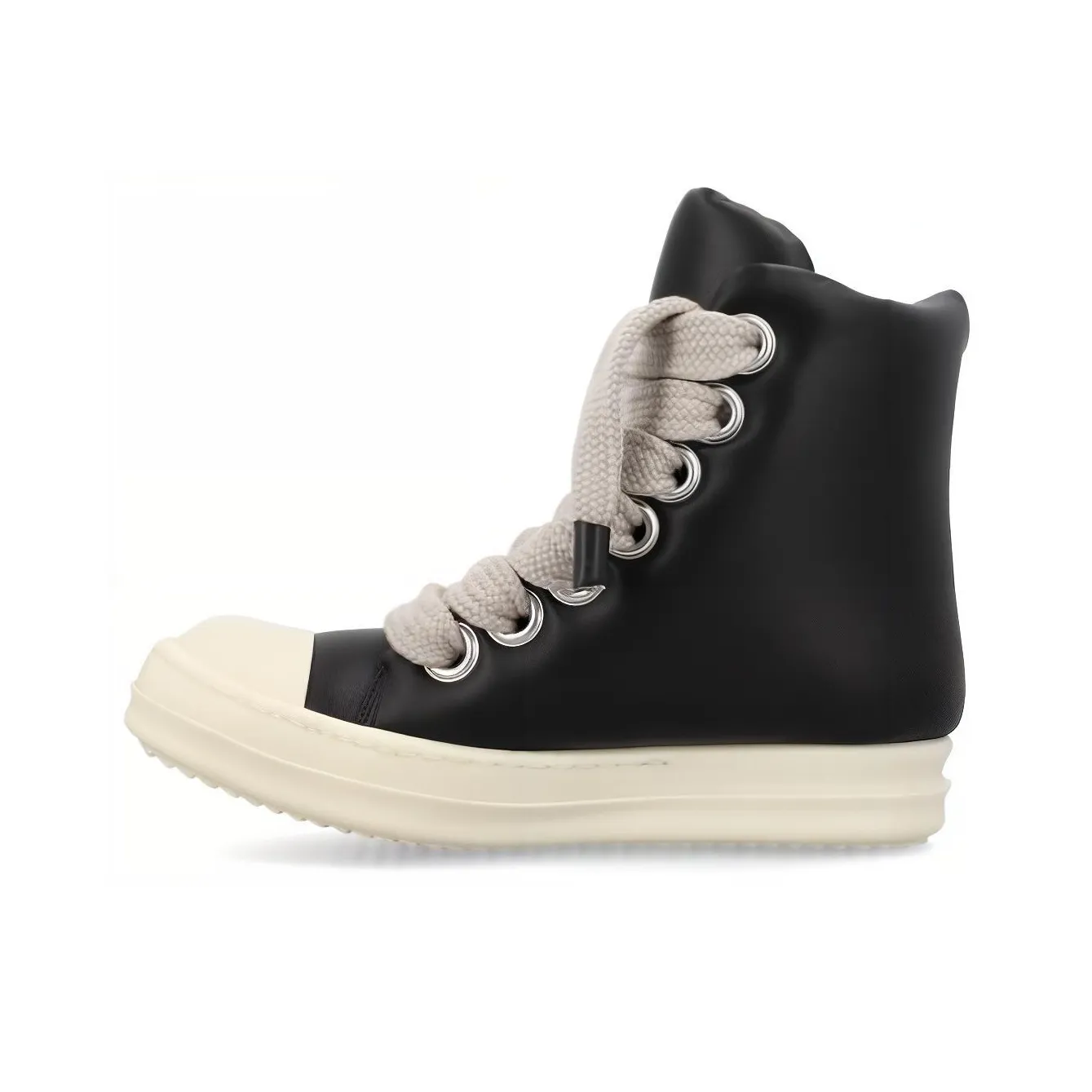 RICK OWENS Luxor Jumbo Lace Padded Sneaks Black Milk Women's