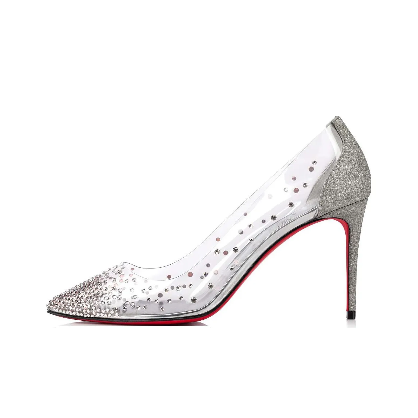 CL LUBOTING Slim Heel High Heels 8.5cm Women's Silver