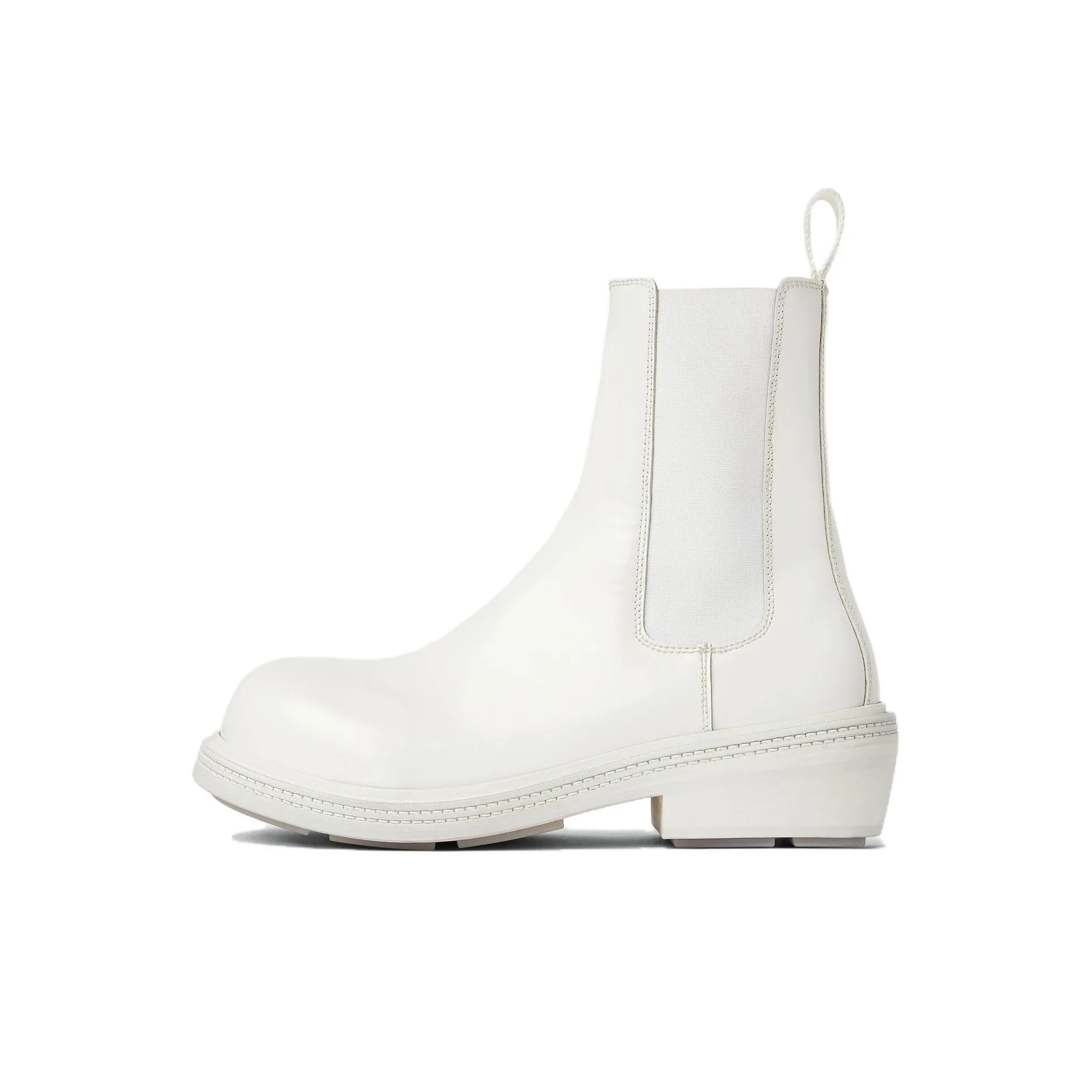 Bottega Veneta Fireman Short Chelsea Boots Women's Optical Fibers White