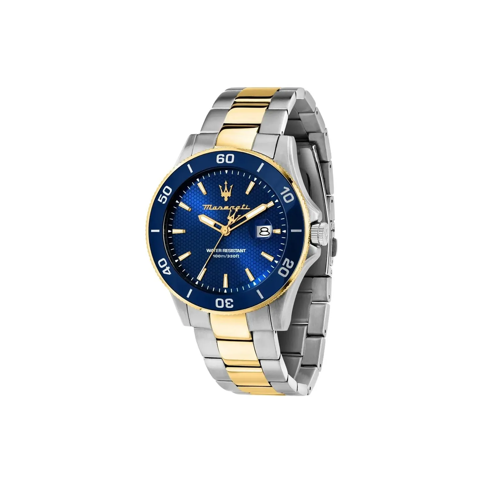Maserati Кварцевые наручные часы механизм ремешок из нержавеющей стали 43 мм синий циферблат унисекс