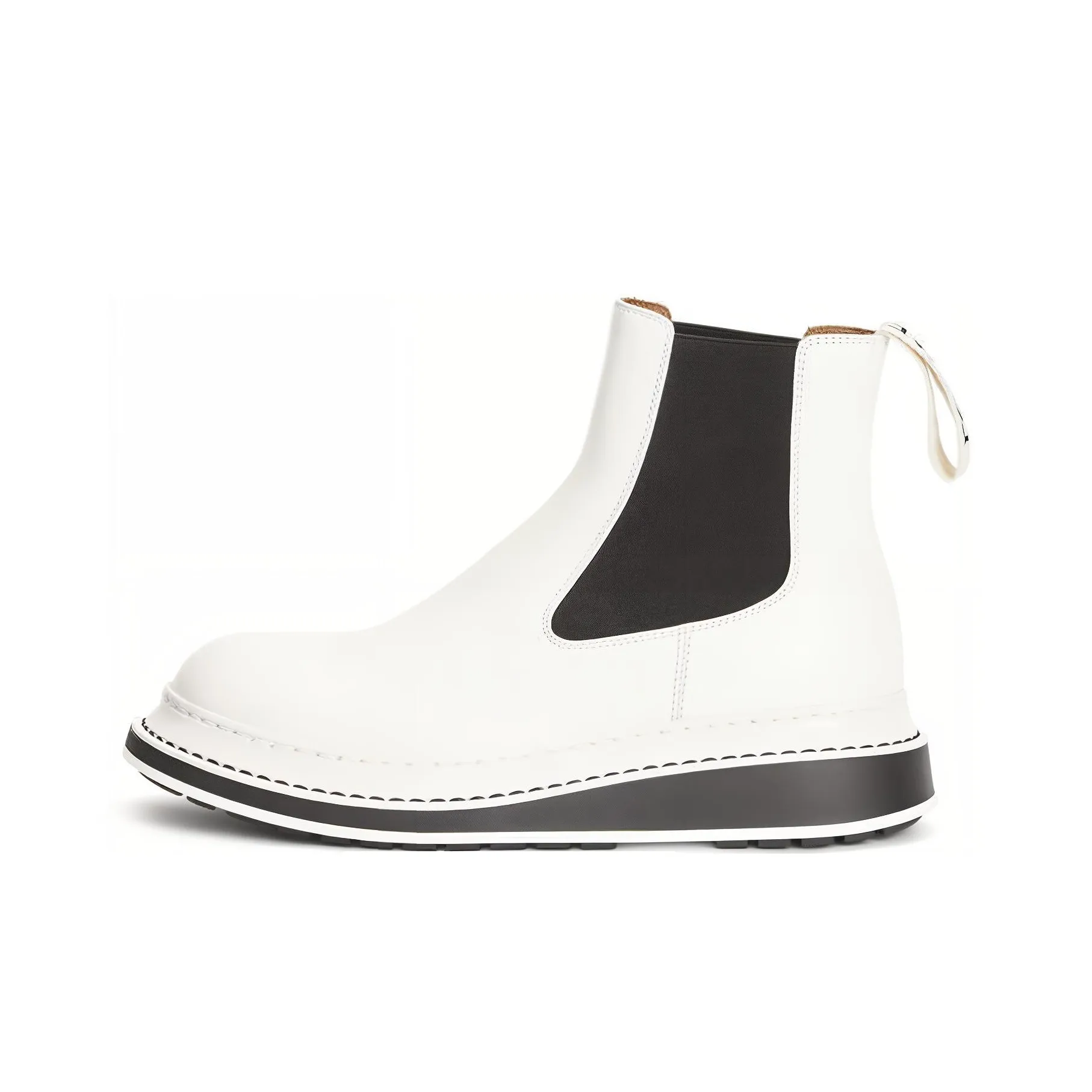 LOEWE Ankle Length Chelsea Boots Low Heel Men's White