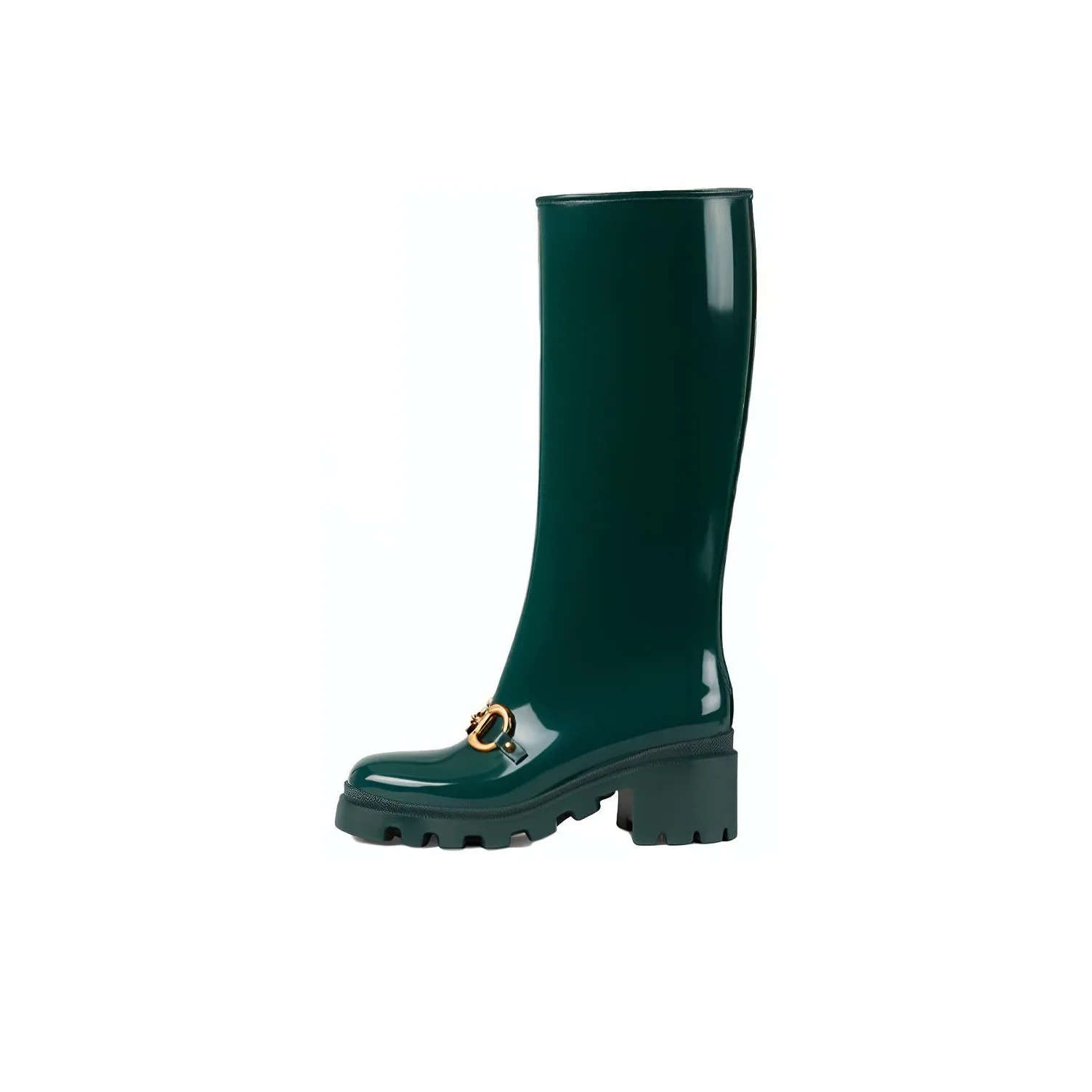 GUCCI Horsebit Knee high Boots Women's Green