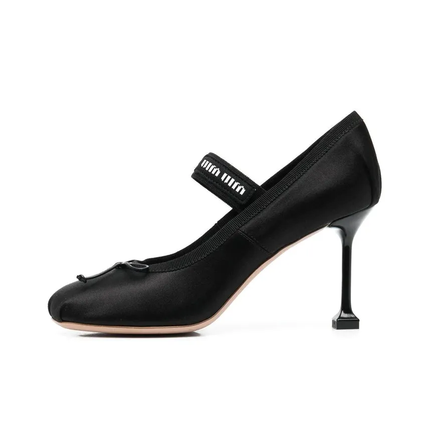 MIU MIU 85mm Ballerina toe Satin Pumps