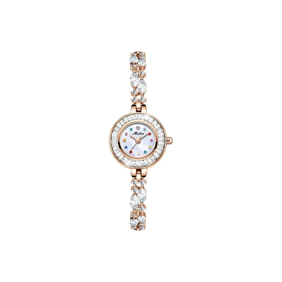 Meibin M1711 Кварцевый механизм нержавеющий стальной ремешок женские часы красный циферблат